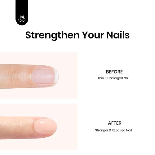 Beetles Color Base Gel Nail Polish, 1pcs 15ml Rubber Base Builder Neutral Nude Gel Base Coat Warm Jade Nail Polish, Base Coat Nail Strengthener Soak Off UV LED light Needed