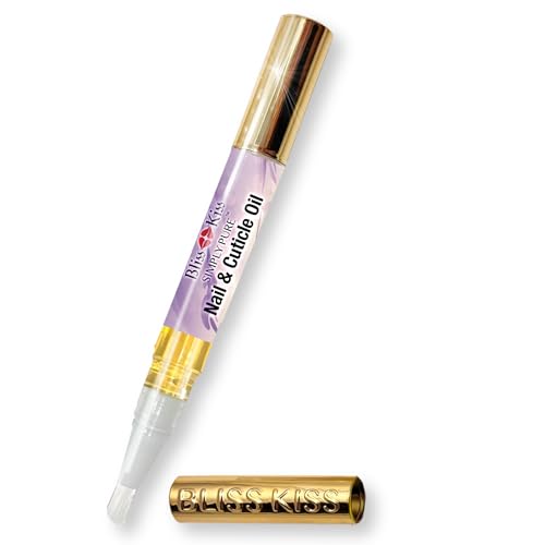 Bliss Kiss | 1 Lavender Vanilla | Nail Oil Cuticle Pen w/Vitamin E & Jojoba?Nail Strengthener Nail Growth Serum for Brittle Peeling Breaking Thin Nails