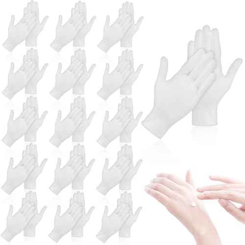 36 Pcs White Cotton Gloves for Dry Hands Sleeping, Men&Women Soft Sleep Gloves for Eczema and Moisturizing Overnight, Stretchable SPA Glove Costume for Coin Jewelry Inspection, Art handling, Halloween