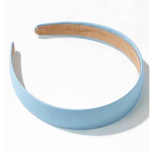 Huachi Blue Headbands for Women Light Blue Hairband Faux Leather Headband for Women and Girls Plastic Hard Head Band Solid Colors 1 Inch Thin Hair Bands