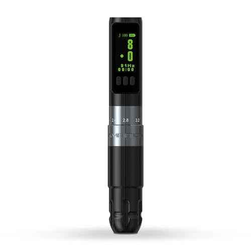 Ambition Sally Wireless Permanent Makeup Machine with 5 Strokes Length 2.0mm-3.5mm Rotary Tattoo Gun Cartridge Pen with 1000mAh LED Digital Display Coreless Motor For Eyebrow Eyeliner Lips SMP