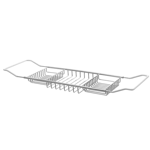 Cabilock Bathtub Tray - Stainless Steel Shower Tray, Expandable Extra Wide Bath Tub Organizer, Over The Tub Shelf Rack for Bathroom Accessories