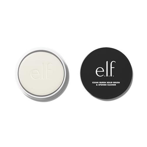 e.l.f. Clean Queen Solid Brush & Sponge Cleaner, Cleanses Face & Eye Makeup Brushes & Sponges, Nourishing, Non-Damaging Formula, Vegan & Cruelty-Free