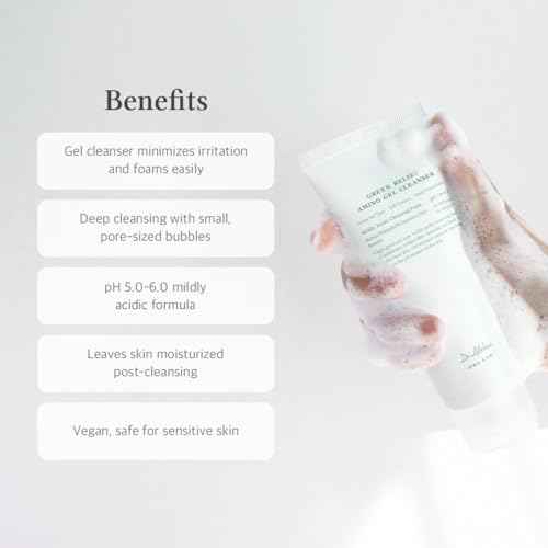 Dr.Althea Green Relief Amino Gel Cleanser | Lightweight & Hydrating Makeup Remover | Daily Face Wash with Hyaluronic Acid | Korean Vegan Skincare for All Skin Types | 3.38 Fl Oz