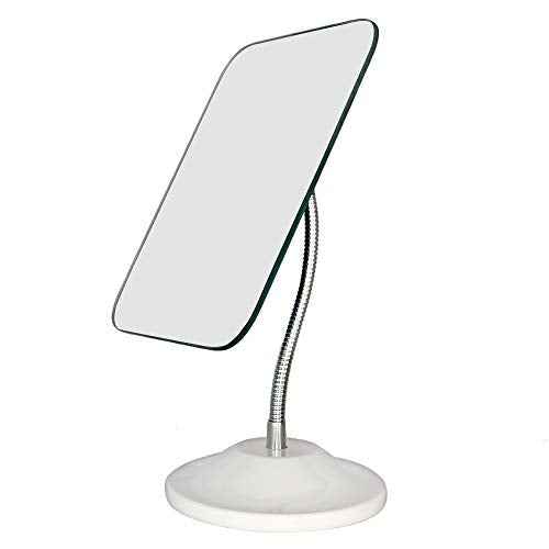 YEAKE Adjustable Flexible Gooseneck Makeup Mirror,360¡ÆRotation Folding Portable Desk Vanity Mirror with Stand Shower Shaving Cosmetic Mirror Square
