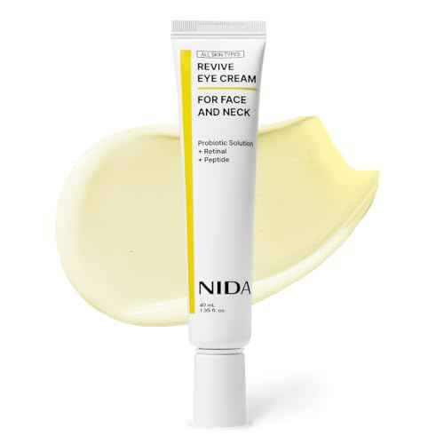 NIDA Revive Eye Cream For Face And Neck | Probiotic Solution, Retinal, Peptide | Wrinkles, Fine Lines, Cell Turnover, Firm Skin Texture, Radiant Skin, Moisture Retention | 1.35 fl. oz., 40ml