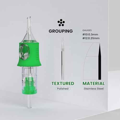 Wormhole Tattoo Needles Tattoo Cartridge Needles 50pcs Mixed Sizes 1003RL 1005RL 1007RL 1009RL 1011RL Disposable Tattoo Needle Cartridges with Finger Ledge Round Liner for Tattoo Machine Pen