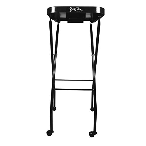 Betty Dain Folding Service Tray, Organized Work Area For Salon Services, Simple Tray Lock Release Tilts to Upright Storage Position, Rubber Wheels, 14.5 x 13.5 Inch Tray, 35 Inch height