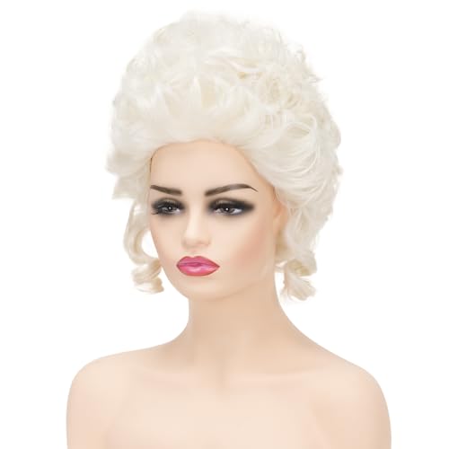 Victorian Wig for Women Curly Blonde Marie Antoinette Wigs,Vintage Beehive Wig18th Century Rococo Costume Cosplay Wigs Party Halloween
