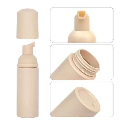 Foam Pump Bottle (Nude), Empty Travel Size Foam Dispenser Pump for Soap Shampoo, Lash Cleanser(60ml/2oz, 3PCS)