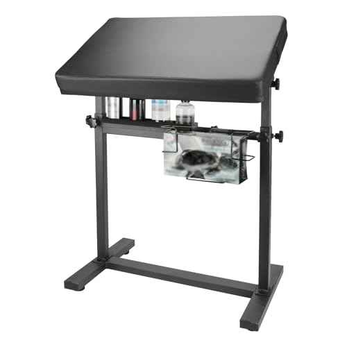 Tattoo Arm Rest XL, Multifunctional Tattoo Arm Rest Stand, Base Structure w/Strong Stability, With Glove Rack, Pigments Rack, Quick installation, Adjustable Height