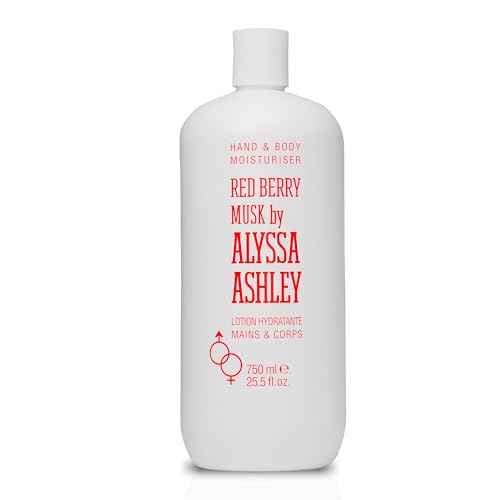 Alyssa Ashley Redberry Musk Hand and Body Moisturizer - Body Lotion and Hand Cream for Women with Vanilla and Musk Scent - Rapid Absorption - 25.5 oz