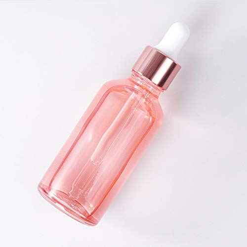 6 Pcs,3.4 Oz Pink Glass Dropper Bottle for Essential Oils,Empty Glass Massage Oil Bottle Holder With Glass Reagent Pipette,Aromatherapy Perfume Travel Vial Container-FREE Pipette,Funnel included