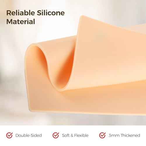 10 Pcs Practice Skins, 3mm Thick 12"x8" Double-Sided Fake Skin Pads for Tattoo, Microblading - Silicone Practice Pads for Enthusiasts, Beginners, Artists
