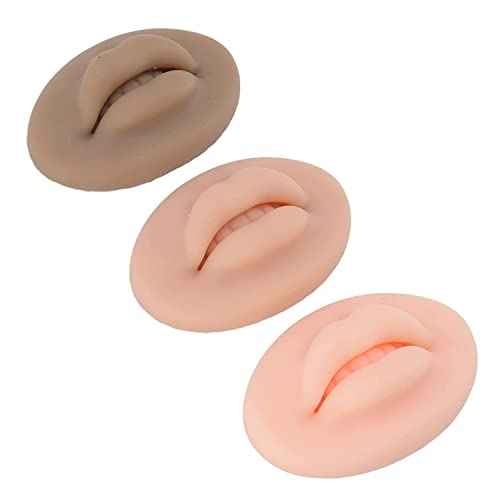 9Pcs 3D Silicone Fake Lips for Makeup Practice, Soft Silicone Lips Tattoo Practice Skins Training for Permanent Makeup