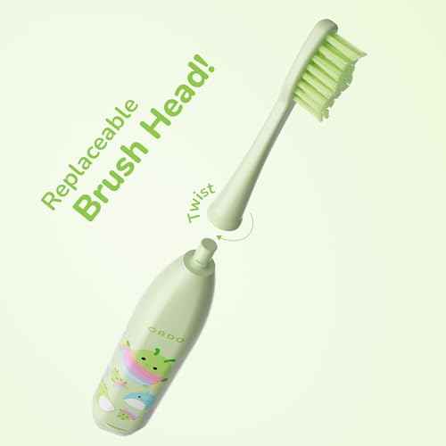 ORDO Squishmallows Toothbrush, Sonic Battery Toothbrushes for Kids, Soft Bristles, Extra Brush Head Inc, Gift for Kids Aged 4 Years and Up, Battery Included, Rutabaga