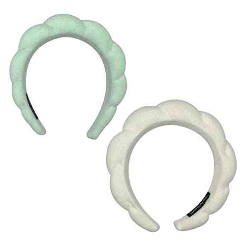 2 Pack Sponge Spa Makeup Headband for Women Face Washing, Makeup Removal, Shower, Skincare Material, Cute Design, Multifunctional Hair Band, Perfect Size, Great Gift