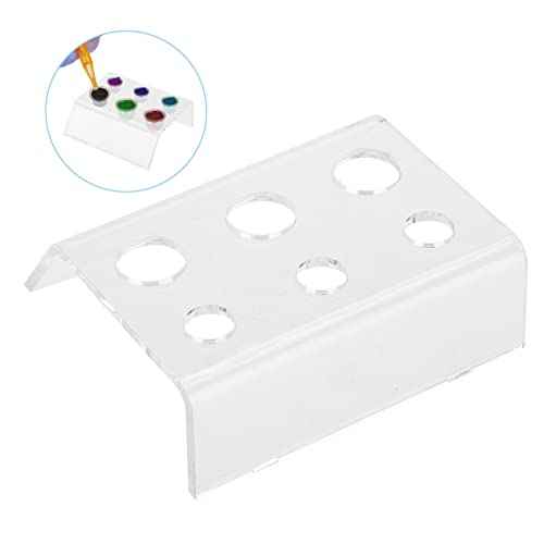 Tattoo Ink Cup Holder, Tattoo Ink Caps Holder 6 Holes Cup Holder Acrylic Tattoo Cap Holder Pigment Cup Holder Stand for Permanent Makeup Tools Tattoo Machine Supply