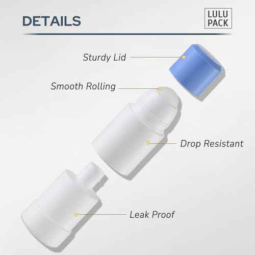 Roller Ball for Essential Oils: Deodorant Roll on Bottles - Refillable Applicator Containers - 3PCS 2.5oz