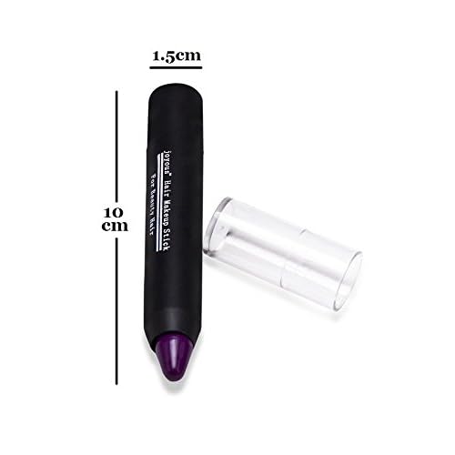 Professional Hair Chalk Temporary Hair Dye Non-toxic Hair Color Crayon Cover White Hair Color Patch (3packs-black-dark Brown-purple)