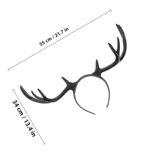 Reindeer Antlers Headband,Deer Antlers Headband,Women Hairbands, Horn Ear Long,Elk Hair Crown Hair Hoop Headpiece for Halloween Cosplay Party Birthday Christmas Costume