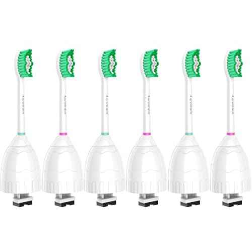 Aoremon Replacement Toothbrush Heads for Philips Sonicare E-Series Essence HX7022/66 and other Screw-on Electric Toothbrush Model, 6 Pack