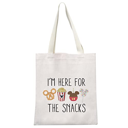 GJTIM Snacks Lover Gift Family Vacation Gift Snacks Travel Bag I¡¯m Here For The Snacks Makeup Bag (For The Snacks Tote)