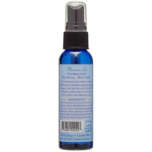 Island Soap & Candle Works Botanical Body Mister & Room Spray - Living Room or Bathroom Spray w/Hawaiiian Sea Plant & Plumeria Lei - Travel Size 2 Ounces