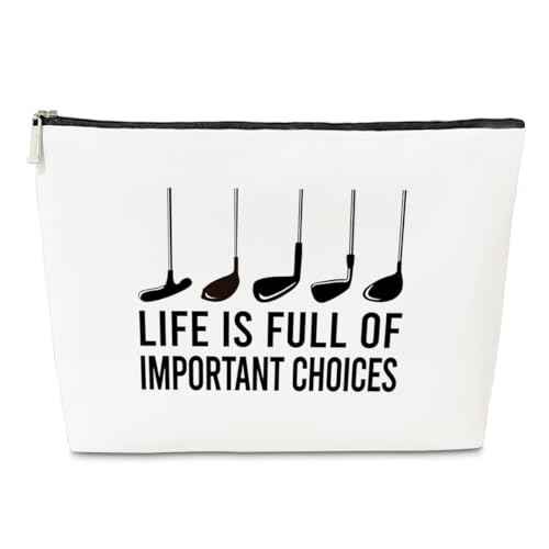 JioJio Chan Golf Accessory for Women Cosmetic Bag, Life Is Full Of Important Choices, Golfer Stuff Pouch, Player Gift Travel Pouch, Gifts for Team