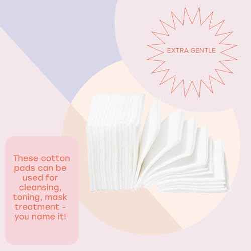 White Rabbit ? Naked Cotton Classic ? Premium 100% Cotton Pads for Toner Use, Makeup Remover, and Masks | Unbleached, Lint-Free, Extra Soft | Korean Skin Care Product (200 Count)