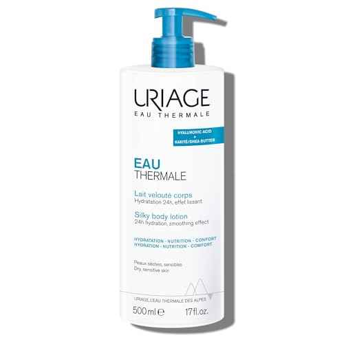 URIAGE Silky Body Lotion with Shea Butter & Hyaluronic Acid | 24H Hydration, Smoothing Effect, Moisturizer, Paraben-Free, 500 mL / 17 oz