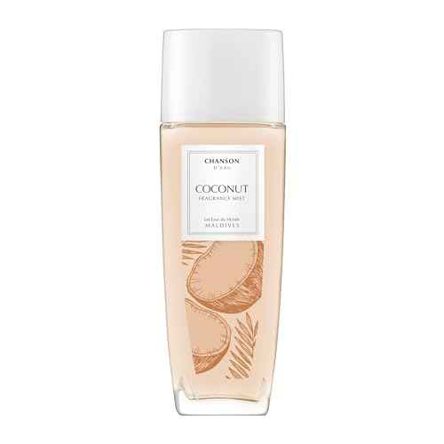 Chanson Coconut Hair & Body Mist for Women 2.5 fl oz (Pack of 1), Notes of Pear, Coconut Water, and Sandalwood, Women's Fragrance, Long Lasting, Everyday Fragrance, Travel Size