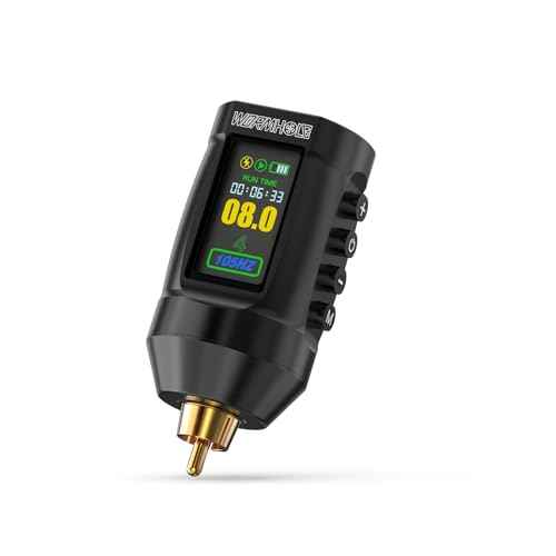 Wormhole Tattoo Battery Pack Wireless Tattoo Power Supply Rechargeable Cordless Tattoo Power Supply Portable RCA Lithium Battery Pack 1,800mAh Capacity with LED Digital Display for Tattoo Gun WB13-A
