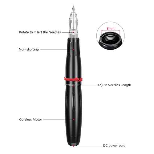 Permanent Makeup Machine Kit ? BIOMASER P30 Permanent Tattoo Machine kit Microblading Machines with Swiss Motor Rotary Pen Mini Power Supply Cartridge Needles for Eyebrow Eyeliner Lip