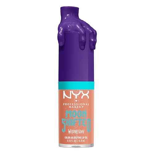 NYX PROFESSIONAL MAKEUP Wednesday Color-Shifting Lip Oil, Moisturizing, Tinted, and Non-Sticky Lip Gloss with up to 12HR Hydration - Moonshifted