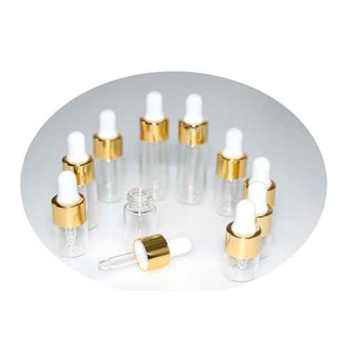 Small Dropper Bottle, 1ml+2ml+3ml+4ml+5ml 10Pcs Mini Glass Sample Dropper Bottles for Travel Liquids tiny