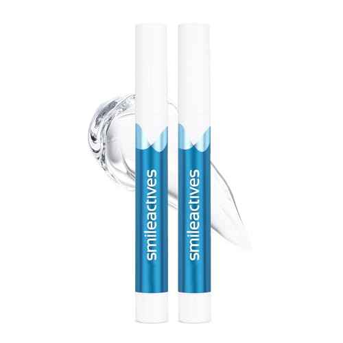 Smileactives Teeth Whitening Pen for White Smile, Fast Tooth Whitener and Stain Remover with Precision Brush Tip, Dental Quality Whitening Gel, Travel Pen, Easy to Use, Vanilla Mint Flavor, 2 Pack