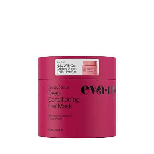 Eva NYC Therapy Session Deep Conditioning Hair Mask with Vegan Protein, Jojoba Oil + Argan Oil - Hydrate, Soften + Repair Hair Strength - Sulfate Free - Warm Vanilla Scent - 13.5 fl oz