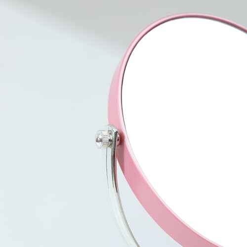 XPXKJ 6-Inch Mirrors Tabletop Vanity Makeup Mirror Two-Sided Swivel with Diamond Desk Mirror One Side 3X Magnification