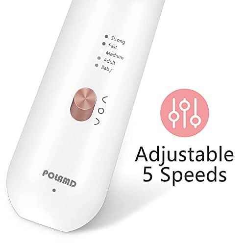 Professional Manicure Pedicure Kit, Electric Nail File Set, Cordless Electric Nail Drill Machine, 5 Speeds Hand Foot Care Tool for Nail Grind Trim Polish(White)