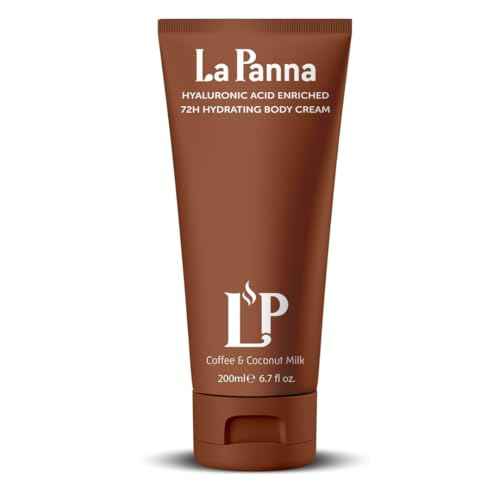 Coffee & Coconut Milk Body Cream for Women & Men | Deep Moisture Body Cream with Hyaluronic Acid & Vitamin E | For Extra Dry, Flaky Skin| Fast Absorbing | Cruelty-Free & Vegan | 6.7 fl oz