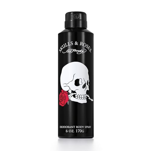 Ed Hardy Skulls & Roses Men's Deodorant & Fragrance Body Spray, 6 oz