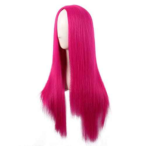 MapofBeauty 28 Inch/70 cm Women Special Long Straight Synthetic Wig (Hot Pink)