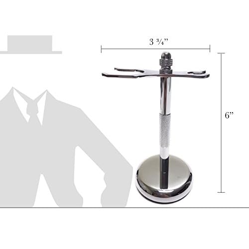 G.B.S Men's Shaving Set With Classic 178 Safety Razor, Shaving Brush Chrome Handle, Stainless Steel Brush Razor Stand, Shaving Bowl With Soap Grooming Kit for Men