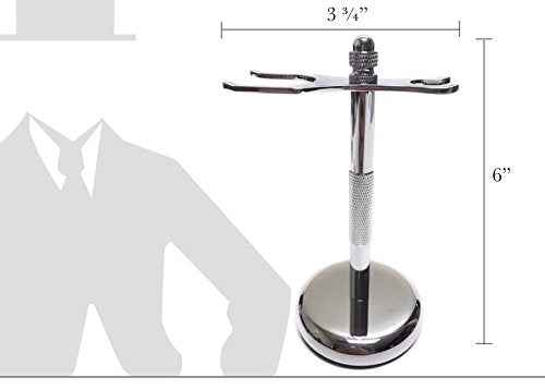 G.B.S Men's Shaving Set With Classic 178 Safety Razor, Shaving Brush Chrome Handle, Stainless Steel Brush Razor Stand, Shaving Bowl With Soap Grooming Kit for Men