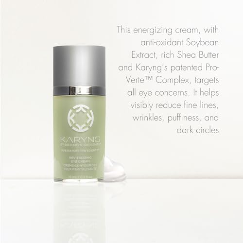 KARYNG Revitalizing Peptide Eye Cream, Organic Anti Aging Eye Cream, Targets Under Eye Puffiness, Fine Lines, Dry Skin and Dark Circles, Soothing Under Eye Treatment, 0.5oz