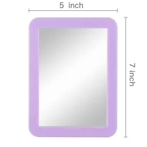 ARTLYMERS Magnetic Locker Mirror, 5x7 Real Glass Small Mirrors for Locker with Magnetic Backing, for School Locker, Bathroom, Household Refrigerator, Locker Accessory (Purple)