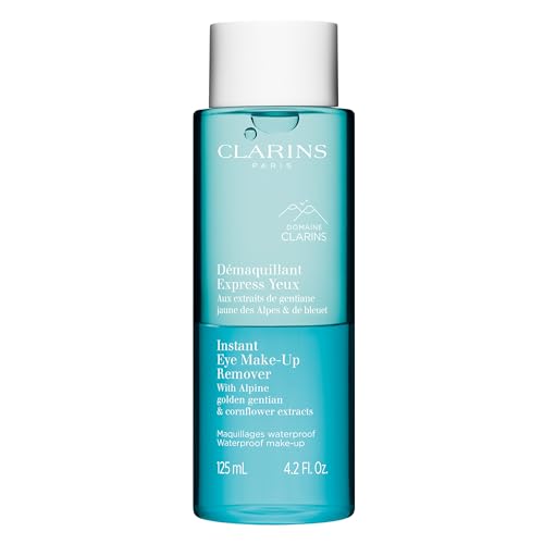 Clarins Instant Eye Make-Up Remover | Bi-Phase Remover For Heavy and Waterproof Eye Make-Up | Cleanses, Softens, Hydrates | Conditions Lashes | Ophthalmologist Tested | All Skin Types | 4.2 Ounces