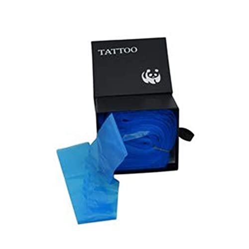 Tattoo Clip Cord Covers,One Box of 100PCS Plastic Blue Tattoo Clip Cord Sleeves,Tattoo Clip Cord Covers for Tattoo machine Wires Supply (Blue)