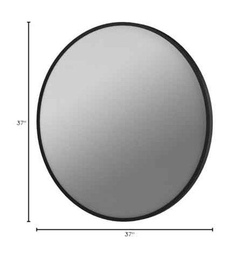 Umbra Hub Round Wall Mirror with Rubber Frame, Modern Style for Bathroom, Entryway, Living Room and More, 37-Inch, Black
